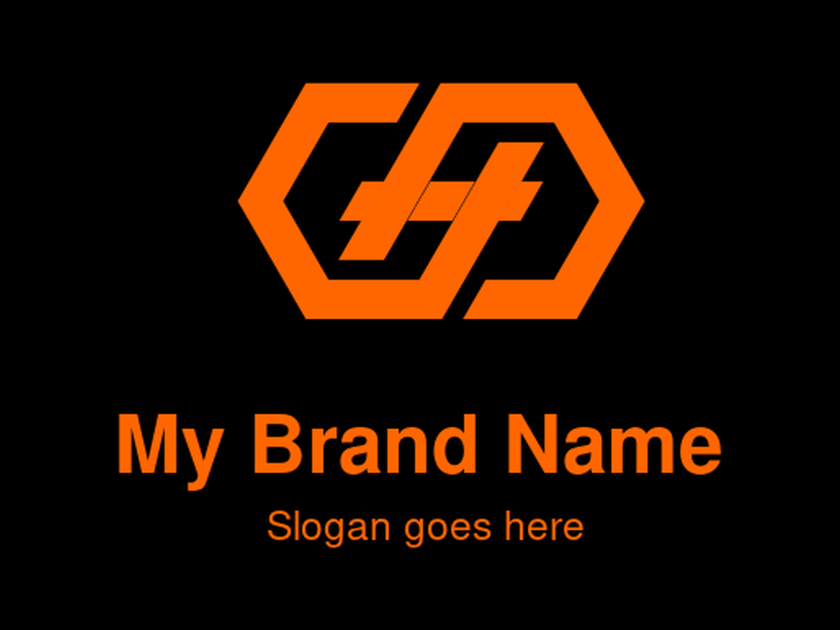 Abstract Industrial Hexagon and Stripe Logo – Bold Orange Construction and Engineering Symbol for Manufacturing, Logistics, and Tech Firms